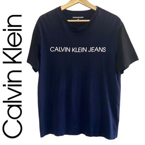 Calvin Klein Jeans Navy/Black Short Sleeve T-Shirt Size L